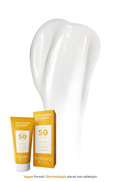 Kisshu Leke Karşıtı Tüm Ciltler Için Yüksek Korumalı 50 Spf Güneş Kremi Glutatyon Etkili 50 ml