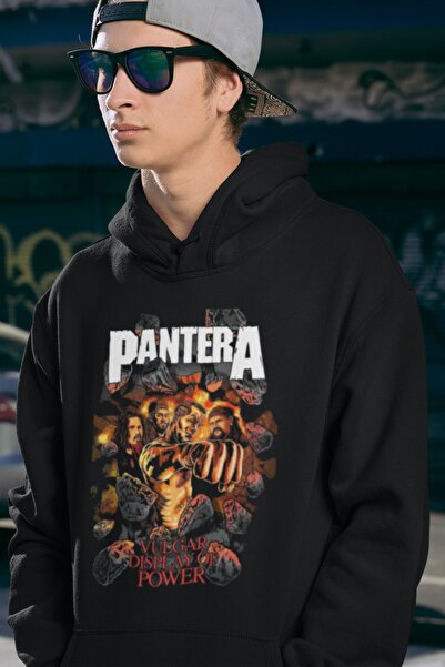 SEVBANO Unisex oversize pantera hoodie - vulgaran prikaz moći sa tekstom