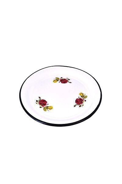 emaye market 60 Cm Enamel Tray - Nostalgia Breakfast Fruit Bowl with Tableware Decoration