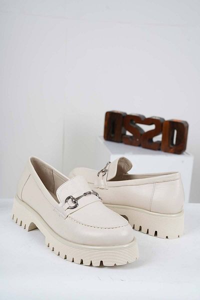 Osso Genuine Leather Beige Women's Loafer Shoes 222134101