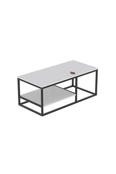 Bofigo Metal Coffee Table 2-Tier Decorative Nisa Coffee Table in White