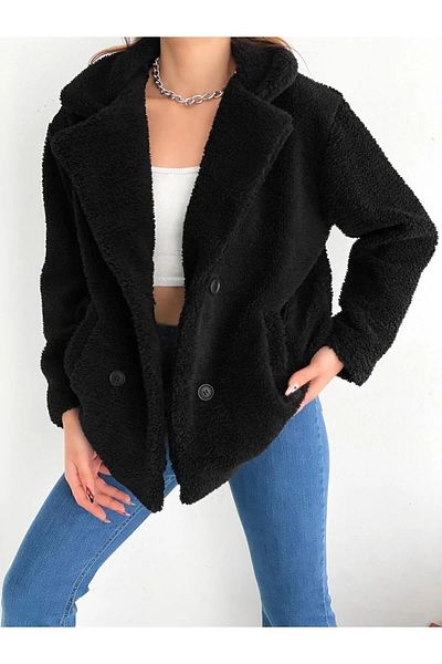 İkmal Plyšový kabát na čtyři knoflíky - bez podšívky