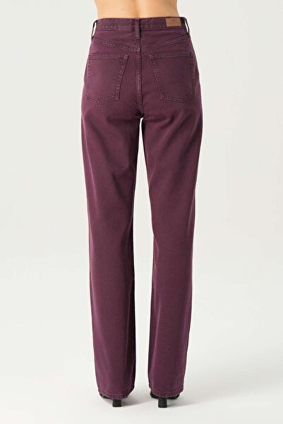 CROSS JEANS Diana Mürdüm Yüksel Bel Patı Fermuarlı Dad Straight Fit Pantolon C 4517-113