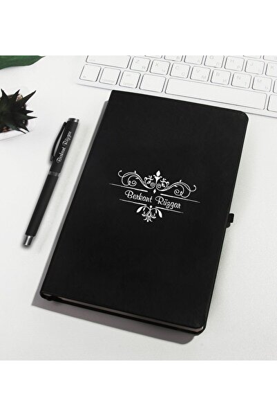 EJOYA Kişiye Özel Siyah Defter Kalem Seti 80385