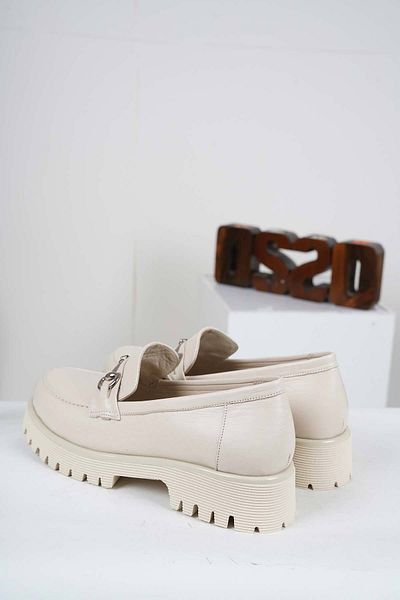Osso Genuine Leather Beige Women's Loafer Shoes 222134101