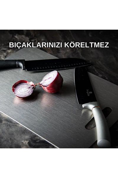 Piki Stainless Steel Metal Cutting Board, Antibacterial, 23X34Cm