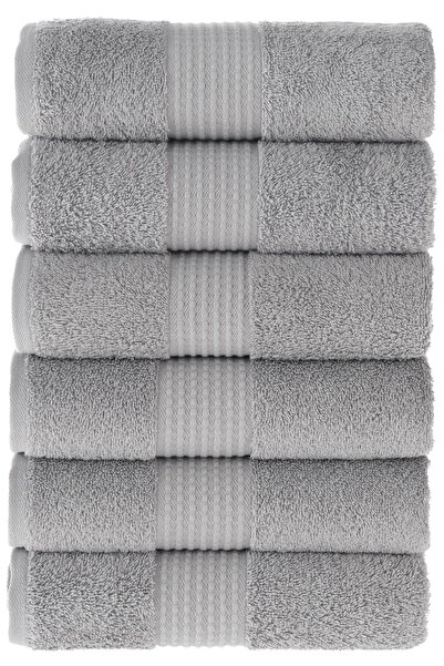MAURAHOME Tomurcuk 100% Cotton Set of 6 50X100 cm Hand Towels