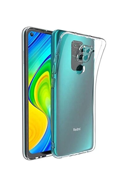 Fibaks Redmi Note 9 Kılıf Kamera Korumalı Renksiz Şeffaf Esnek Silikon Kapak
