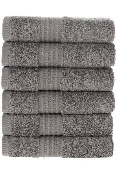 MAURAHOME Tomurcuk %100 Pamuk 6'lı Mutfak Havlusu | 30x50 Cm | Antrasit