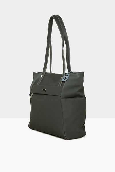 Bagmori Gray Women's Satin Tote Bag with Front Pocket m 000008506