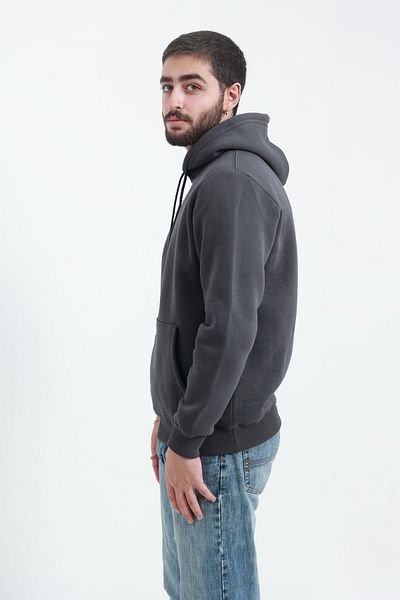 TKT 3 Thread Men's Hooded Kangaroo Pocket Sweat Soft Puff Fabric