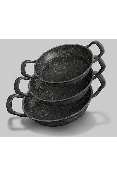 POLENTA 18-20-22 CM Cast Iron Sahan Set
