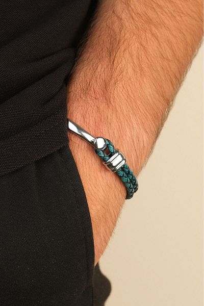 Jack Ferrero Steel / Leather - Original Men's Bracelet