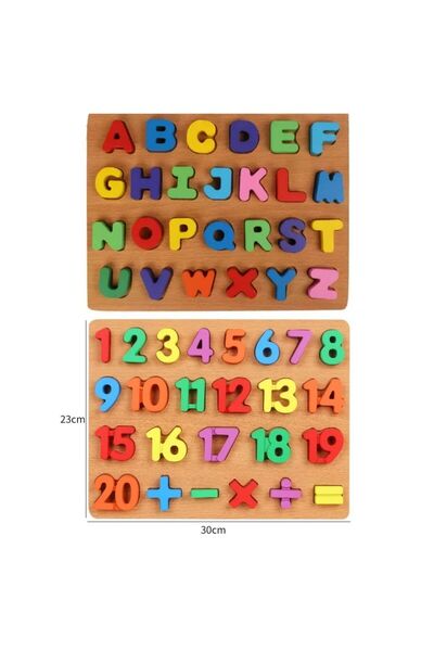 kaan oyuncak Ahşap Büyük Harfler Alfabe Ve Sayılar Seti 22*29