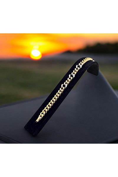 XUPING JEWELRY نموذج المجوهرات سوار Xuping محبوك من الفولاذ مع تفاصيل حجر بلونين