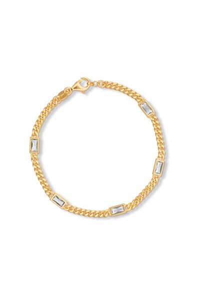 Joy of Jade Dilara Bileklik 1 Mikron 18 Ayar Altın Kaplama (925 Ayar Gümüş Üzerine), Zirkonyum