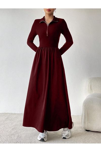 Machetta Women's Collar Zippered Midi Dress / Tunic