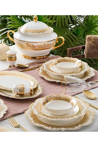 ACAR Alessıa Emboss Gold 12 Kişilik 60 Parça Yemek Takımı GBY-06255