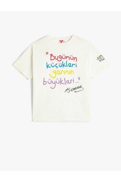 Koton 100. ročník - oversize tričko s krátkým rukávem, bavlněným výstřihem