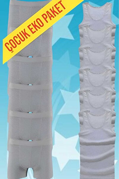 Uniquetrenders Boy's Double Set Cotton Combed 6 Undershirts 6 Boxers