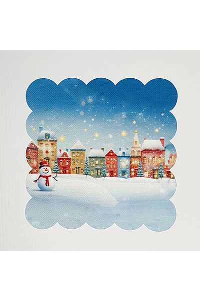 DECO Laser Cut Washable Cocktail Napkin with Snowman Pattern Celebrating New Year