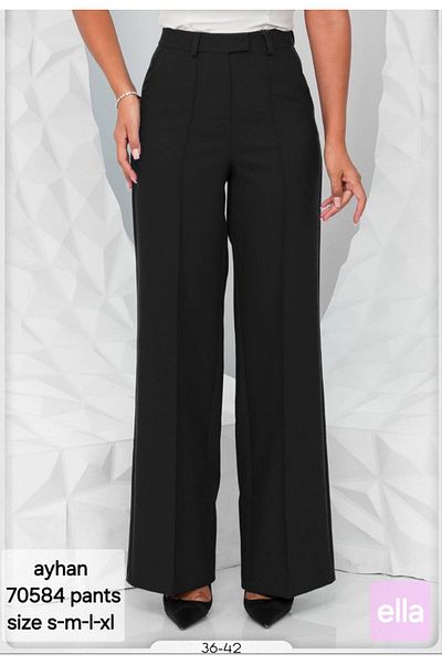 AYHAN Straight Cut Stitching Detail Side Pocket Trousers