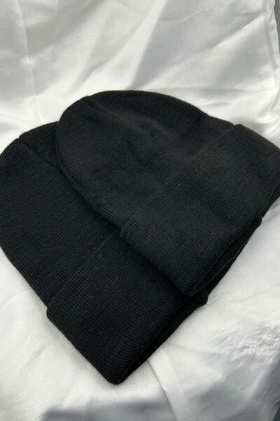 KISCHE 2 Pieces Unisex Men's Women's Stretchy Comfortable Winter Windproof 2-Piece Black Beanie
