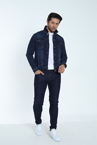 Cordial Palton din denim pentru bărbați, cu nasturi, 4 buzunare