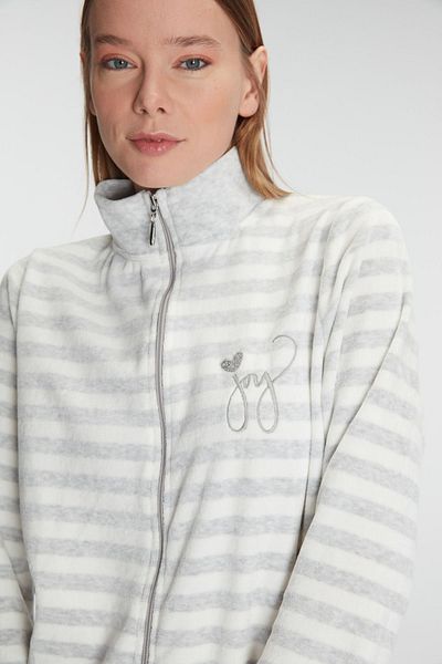 Anıl 11326 Women's Cotton Long Sleeve Zippered Sweatshirt and Pants Set Pajamas Set