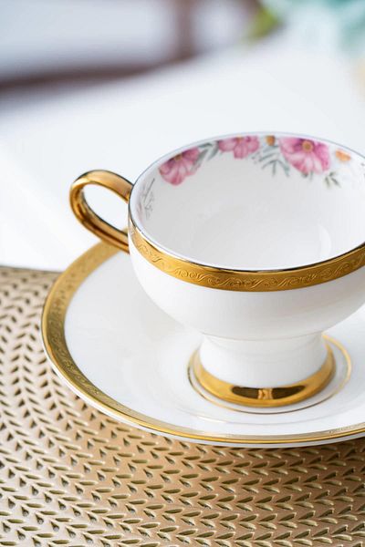 ACAR Daabria White Coffee Cup Set for 6 People - 90 ml