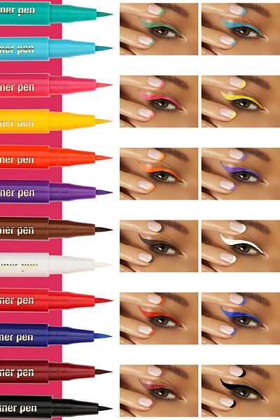 New Well Set of 12 Colorful Makeover Eyeliner Pen