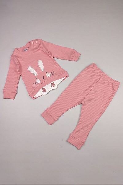 Peki 5-Piece Cotton Embroidered Set - Pay 4 Newborn, 14916 Model Ribbed Gift Set