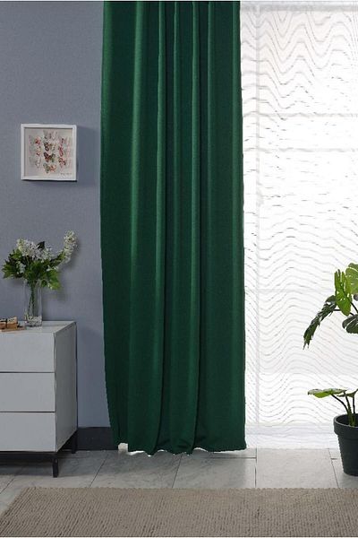 Miabella Home Single Wing Blackout Sunshade - Dimming Background, Light Proof, Extrafor Gathered and Cornice