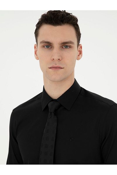 Pierre Cardin ΠΙΕΡ ΚΑΡΔΙΝ ΥΦΑΝΤΟ ΣΑΤΕΝ ΥΦΑΣΜΑ 100% ΒΑΜΒΑΚΙ ΠΟΥΚΑΜΙΣΟ SLIM FIT