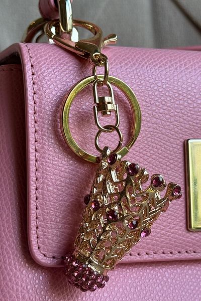 SETABIANCA Crystal Stone Badminton Ball Keychain