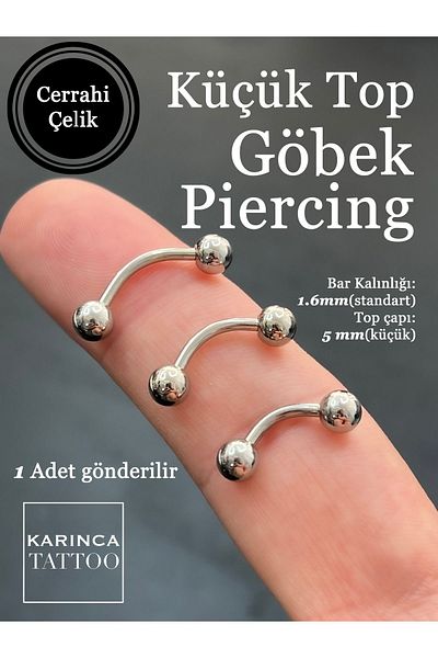 Karınca Piercing Small Ball Belly Piercing High Quality Piercing (Ant Tattoo)