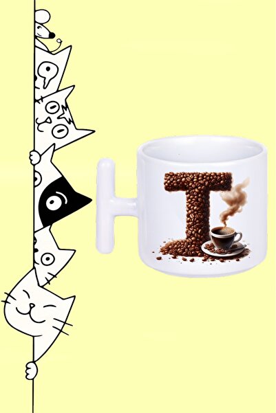 Generic Brand 1005 COFFEE LETTER T THEME DESIGN PRINTED WHITE MUG CUP