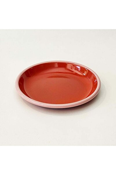 Emayeci Emaye Tabak 20 cm K. Somon Kordon Pembe
