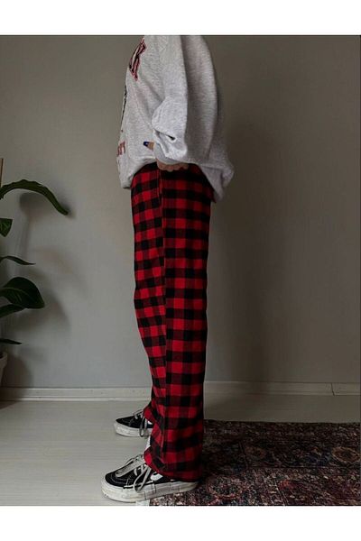 DENİKK Unisex Trend Plaid Sweatpants