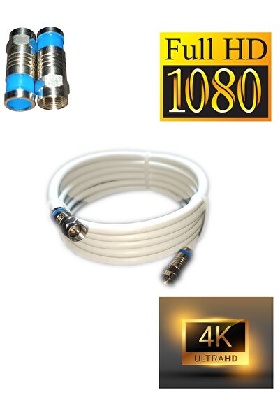 Amstrad RG6-U6 4K/FULL HD/3D SAF ÇELİK F KONNEKTÖRLÜ ANTEN UYDU KABLOSU 4 METRE