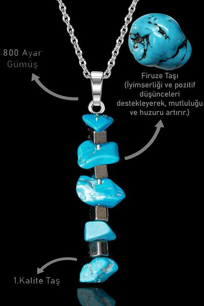 Erilsa Certified Broken Stone Model Turquoise Stone Necklace