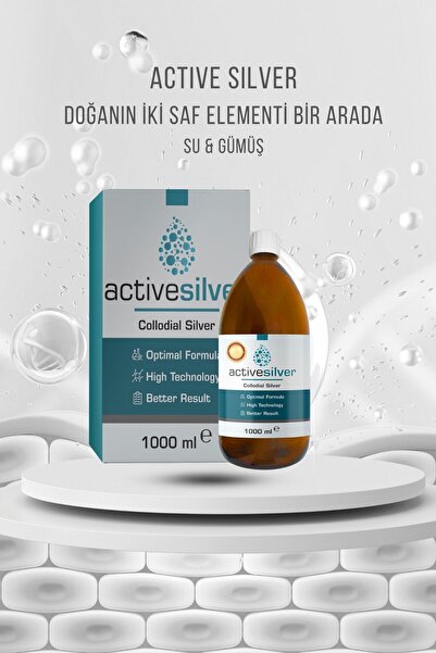 ACTİVE SİLVER 100 Ppm Kolloidal Gümüş Suyu 1 Lt - Cam Şişe