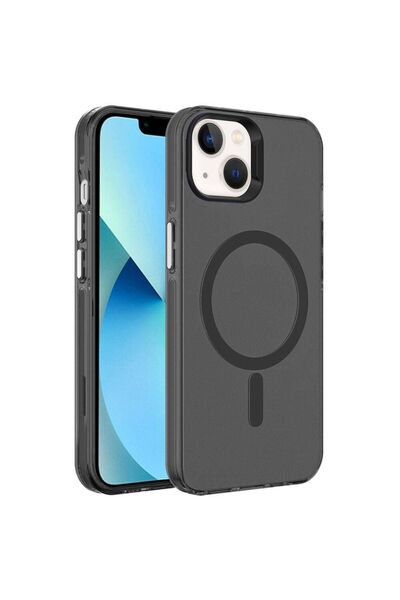 Ummeslem Apple iPhone 15 için Uyumlu Kılıf Magsafe Şarj Özellikli Buzlu Trans...