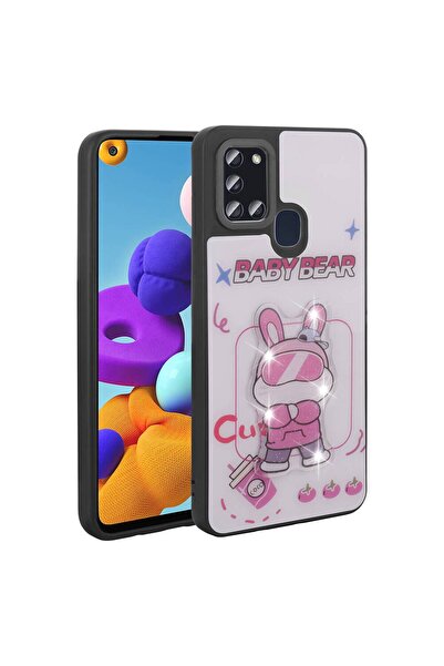 Ummeslem Samsung Galaxy A21S için Uyumlu Kılıf Parlayan Kabartmalı İkonik Fig...