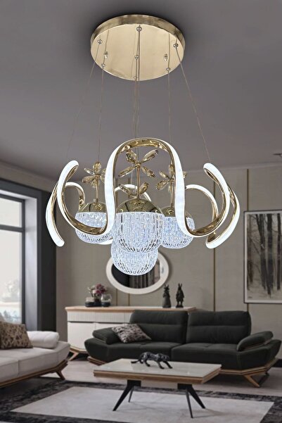 RSCOLLECTIONS Arya XL 4 Top Cam Kristal Top Led Avize