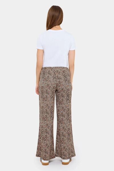 Hiccup Dantel Detaylı Hayvan Desenli Wide Leg Pantolon