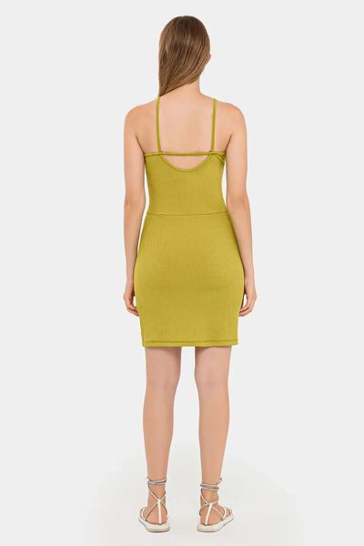 Hiccup Side Slit Strap Mini Dress