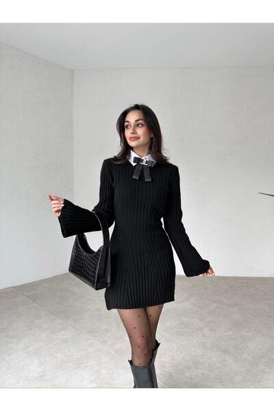 Cloudy Kids Χειμερινό Μίνι Πλεκτό Γυναικείο Φόρεμα