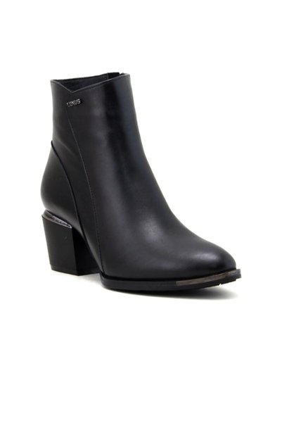 Venüs 2405424K Cizme clasice negre pentru femei, din piele naturală, cu fermoar
