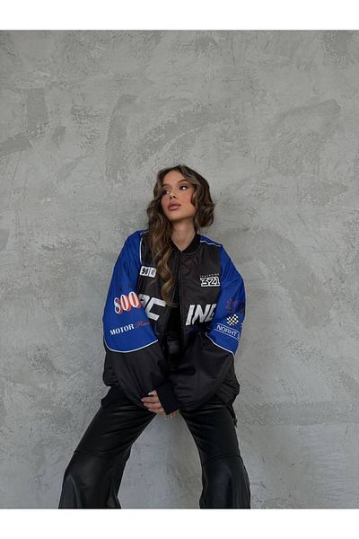 OTAKU Jachetă Bomber Racer cu imprimeu supradimensionat unisex